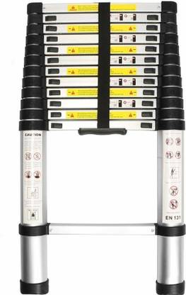 BUCKETLIST ®Aluminium Telescopic Ladder 12.5 FT/3.8m 13 step Extendable Lightweight Step Aluminium Ladder