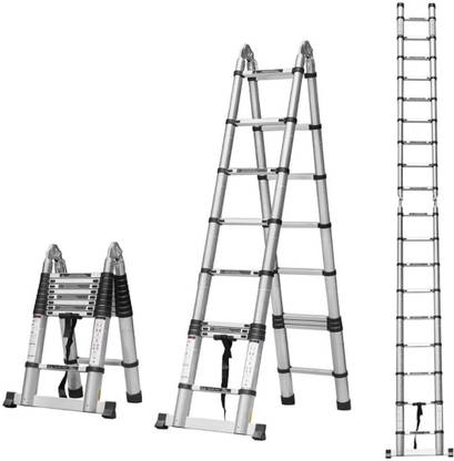 Techgets TECHGETS 16.4 Feet Telescopic Folding Aluminium ladder for multi purpose use Aluminium Ladder