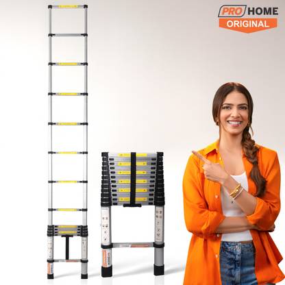 ProHome 12.5FT Portable Telescopic Ladder 3.8mtr Extendable Aluminum Ladder Aluminium Ladder