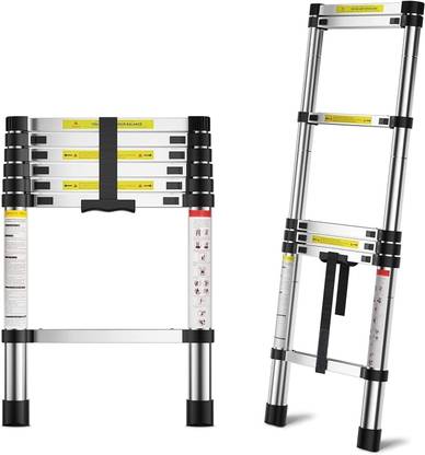 Impulse by Plantex Ladder for Home (3.2 m/10.5 Feet) Stainless Steel Telescopic Ladder (EN131) Steel Ladder