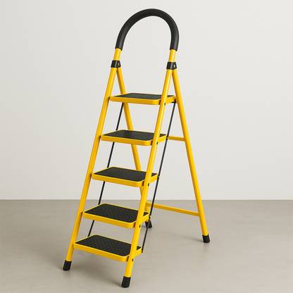 ADA Premium Folding Stair 5 step ladder for Home Use with wide anti slip steps Steel Ladder