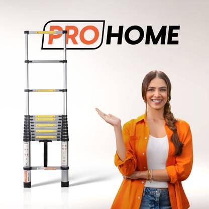 ProHome 12.5FT Portable Telescopic Ladder 3.8mtr Extendable Aluminum Ladder Aluminium Ladder