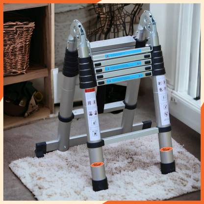 Prime 12.5ft A-Shaped Telescopic Aluminium Ladder 1.9M+1.9M for Household & Outdoor Aluminium Ladder