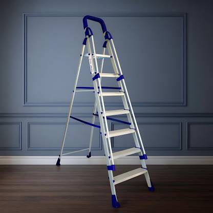 PARASNATH Railing Maple 7 Step Ladder Light Weight Full Aluminium Heavy Duty Aluminium Ladder