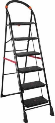 SteelManic 6 Step Ladder, Folding Step Stool for Adults with Wide Anti-Slip Pedal Steel Ladder