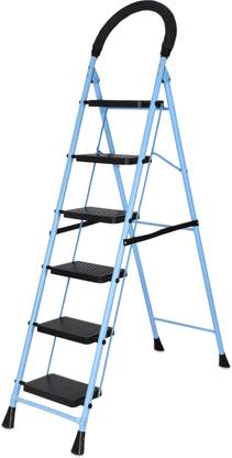 FLIPZON Halo Foldable 6 Step Ladder for Home and Office Use | Alloy Steel | Wide Steps Steel, Plastic Ladder