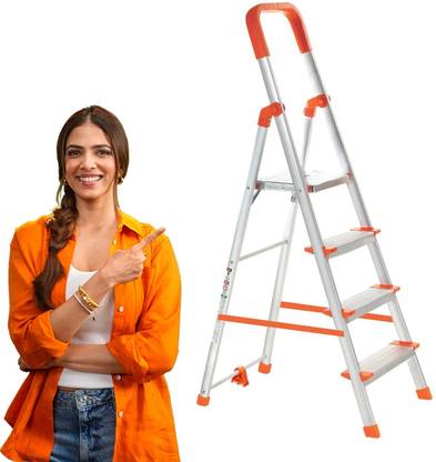 ProHome 4 Steps Ladder with Anti Slip Shoes Aluminium Ladder