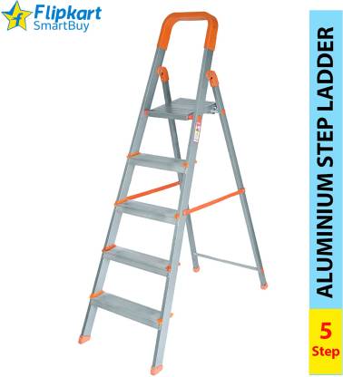 Flipkart SmartBuy 5 Step With Solid Platform Aluminium Ladder (Blue /Orange) Aluminium Ladder