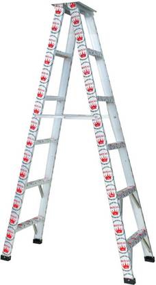 Royal Solution Aluminium 2 way 6 step 6 feet folding ladder ( silver, Medium Aluminium Ladder