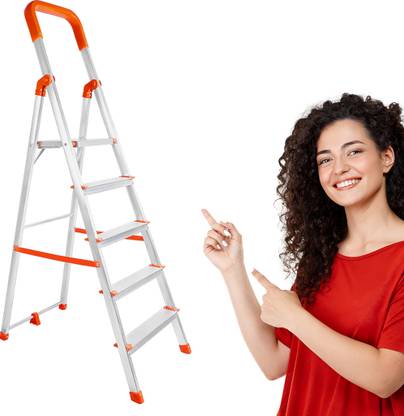 Mizu 5 Steps Ladder For Home With 400 Kgs Load Capacity & Anti-Skid Shoes Aluminium Ladder