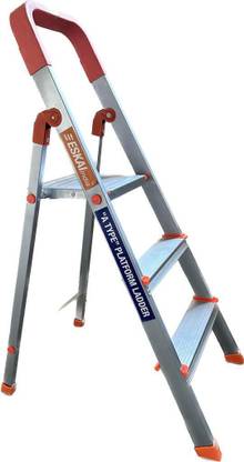 ESKAI INDIA 3 step with Heavy Duty Foldable Durable Steel Wide Ladder for Home ,Kitchen Aluminium, Steel, Plastic Ladder