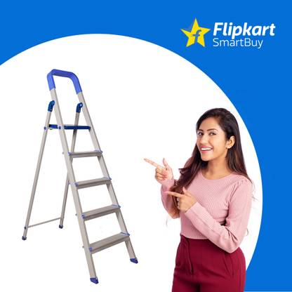Flipkart SmartBuy Heavy Duty Hybrid Aluminum Step -5 Step Powder Coated Section Steel Ladder