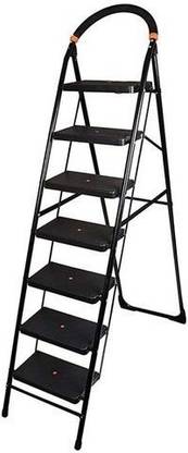 HOMACE 7 Step Foldable, Heavy Duty Ladder with Ultra Wide Anti Slip Steps Steel Ladder