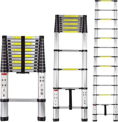 Flipkart Perfect Homes ® 12.5FT/3.8m Telescopic Ladder Multi-Purpose Folding Outdoor and Indoor Use Aluminium Ladder