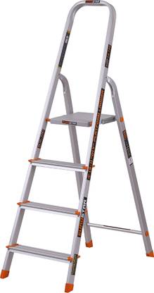 EUROSTAR 4 Steps ladder for home With Anti Slip Shoes Aluminium Ladder