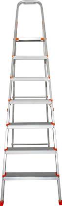 ESKAI INDIA by ESKAI INDIA 7 Step Platform Ladder with Serrated Footstep, Edge guards & Interlocking system Aluminium Ladder