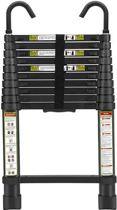 Plantex Black Aluminum Extension Ladder with Hooks-EN131 Certified (4.4Meter/14.5 Feet) Aluminium Ladder