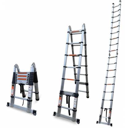 Equal 22 FT.Portable and Extension DoubleTelescopic FoldingLadder/2-in-1 Ladder 16Step Aluminium Ladder