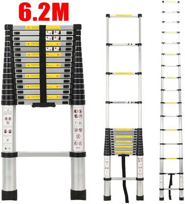 Smarty 21 Feet Portable Adjustable Lightweight Compact Stable 6.2 Meter Telescopic Aluminium Ladder