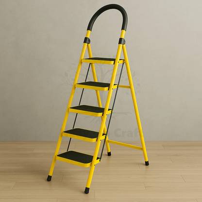 Naayaab Craft Premium Folding Stairs 5-Step Ladder for Home Use with Wide Anti-Slip Steps Steel Ladder