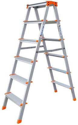 Climb High 6 Steps Foldable Two Way Heavy Duty Step Ladder with 7 Year Warranty Aluminium Ladder