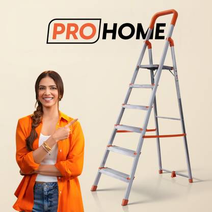ProHome 6 Steps Ladder with Anti Slip Shoes Aluminium Ladder