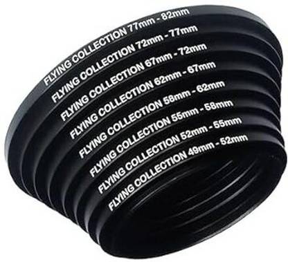 FLYING COLLECTION 49-52, 52-55, 55-58, 58-62, 62-67, 67-72, 72-77, 77-82mm Metal Step Up Rings { 49mm to 82mm } Step Up Ring