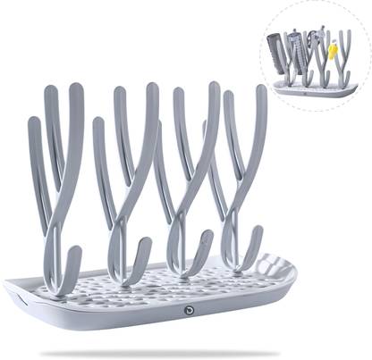 DaKos Baby Bottle Drying Rack, Baby Bottle Drying Stand Holder with Detachable Tray - 4 Slots