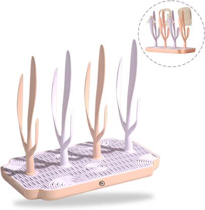 DaKos Baby Bottle Drying Rack, Baby Bottle Drying Stand Holder with Detachable Tray - 4 Slots