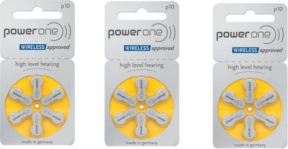 POWERONE Size p10 Hearing Aid Battery (3 Packets = 18 batteries) Stethoscope Case