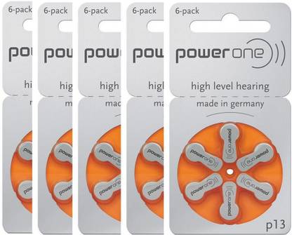Power one P13 Hearing Aid Batteries 1.45V 5 patta (30 battery) Button Cells Stethoscope Case