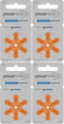 Power one P13 Hearing Aid Batteries 1.45V 4 patta (24 battery) Button Cells Stethoscope Case