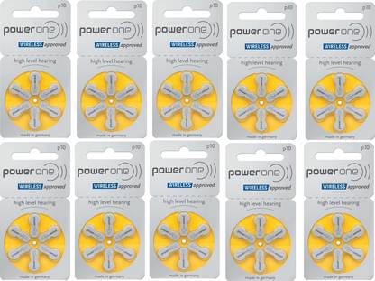 POWERONE Size p10 Hearing Aid Battery (10 Packets = 60 batteries) Stethoscope Case