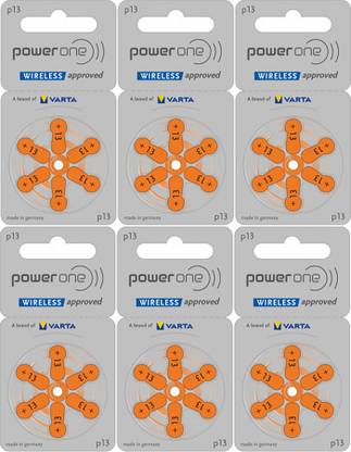 Power one P13 Hearing Aid Batteries 1.45V 6 patta (36 battery) Button Cells Stethoscope Case