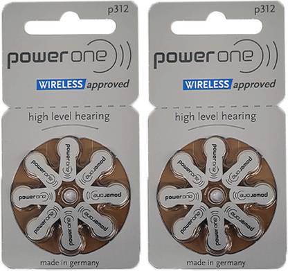 Power one PO-312 hearing aid cell pack of 16 cell (2 strips)  Battery