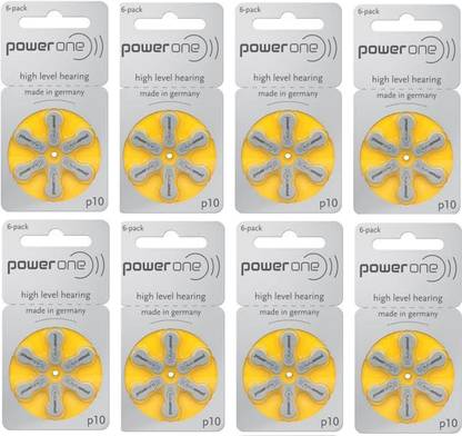 Power one P10 Hearing Aid Batteries 1.45V 8 patta (48 battery) Button Cells Stethoscope Case