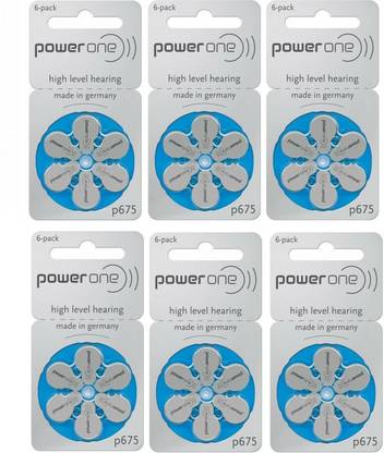 Power one P675 Hearing Aid Batteries 1.45V 6 patta (36 battery) Button Cells Stethoscope Case