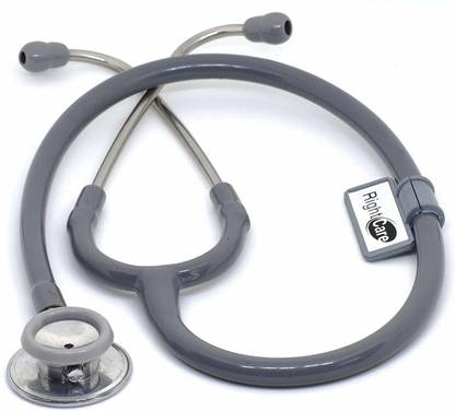RightCare Doctor Stethoscope for Doctors, Medical students, Nurses (Grey) Double Sided Chest Piece Stethoscope