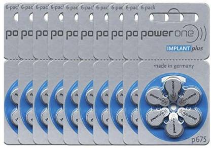 Power one Implant Plus PO - Size - 675 | Hearing Aid Battery | Pack of 10 Strip Button Cell Stethoscope