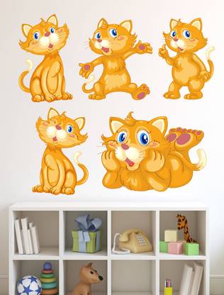 Wallzone 55 cm PUZZY CAT Removable Sticker
