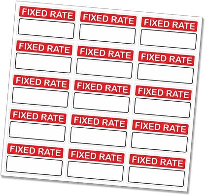 Stikor 3.7 cm Fixed Rate Mrp 1500 Pcs Stickers Label 37x20 mm Red Self Adhesive Removable Sticker