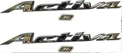 Golden Fox 23 cm 2 pcs Scooter Emblem Badge Decal 3D Tank Logo Activa 5G Sticker Self Adhesive Sticker