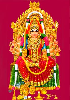 santer 30 cm LORD AMMAN Wall Sticker - SAKTHI AMMAN Wall Sticker Glow in the Dark Sticker
