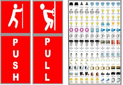 MOREL 22 cm PUSH AN PULL AND SWITCH STICKER TRANSPARENT FOR ELECTRIC BOARD APPLIANCES Self Adhesive Sticker