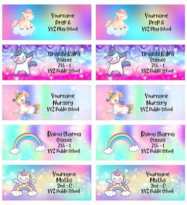 Yellow Nuts 3.8 cm Personalized Name Stickers For Kids School Notebooks Water Bottles Lunch Box Self Adhesive Sticker