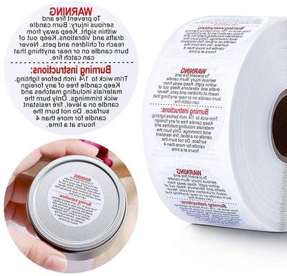 HASTHIP 3 cm ® 500 sheet Warning Lable Sticker for Candle Jar Scented Candle Self Adhesive Sticker