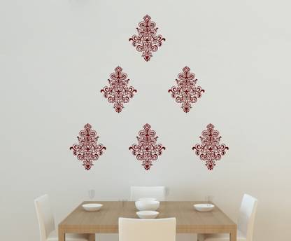 STICKER STUDIO 30 cm Wall Sticker (Saraswati mootif,Surface Covering Area - 180 x 132 cm) 6 Qty. Removable Sticker