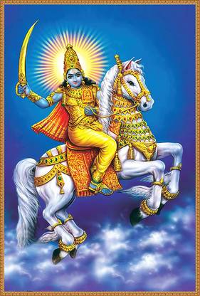 ShubhFly 47 cm Kalki Avatar of Vishnu Photo Sticker Wall Poster for Home Decor Self Adhesive Sticker