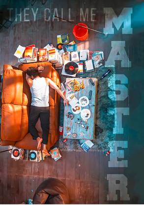 santer 30 cm Vijay Wall Sticker - Master Vijay Wall Sticker - Glossy 300 GSM Glow in the Dark Sticker