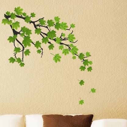 ArtsCafe 60 cm Tree and Leaf Wall Sticker (58*60 cm) Self Adhesive Sticker